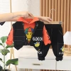 The new spring and autumn cross-border children's clothing sets for boys, infants, babies, hoodies, vests, long-sleeved shirts and three-piece sets are trendy Specification image